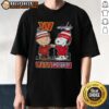 Alt Text: Top Snoopy and Charlie Brown Washington Sports Commanders X Capitals skyline t-shirt featuring iconic cartoon characters.