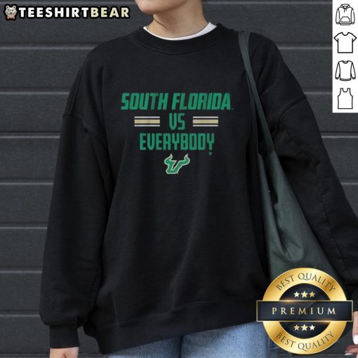 Top South Florida Bulls USF sweatshirt featuring 'South Florida vs. Everybody' design, perfect for fans and supporters.