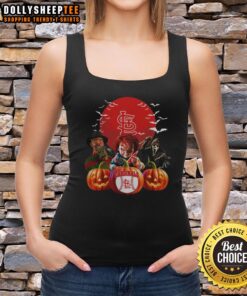 Top St. Louis Cardinals MLB horror movie Halloween tank top featuring spooky designs perfect for Halloween fans.
