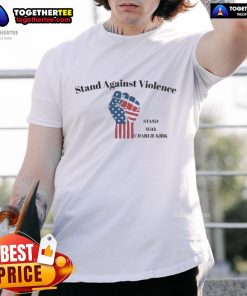Top Stand Against Violence T-Shirt featuring Charlie Kirk's message for unity and strength against violence.