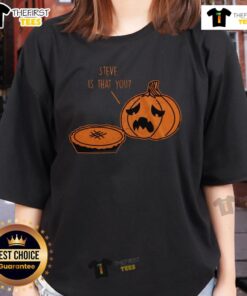 Funny Halloween Thanksgiving pumpkin pie joke ladies tee featuring playful graphic design for festive celebrations.