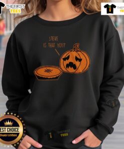 Funny Halloween Thanksgiving pumpkin pie joke sweatshirt with playful design, perfect for festive fall celebrations.