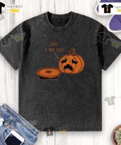 Funny Halloween Thanksgiving pumpkin pie joke t-shirt featuring a playful design, perfect for festive celebrations.