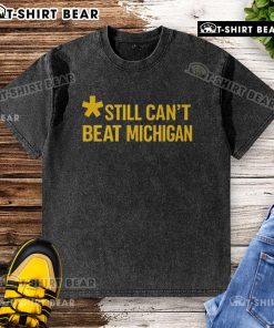 Top Still Can't Beat Michigan washed t-shirt in navy blue, perfect for fans celebrating their team spirit.