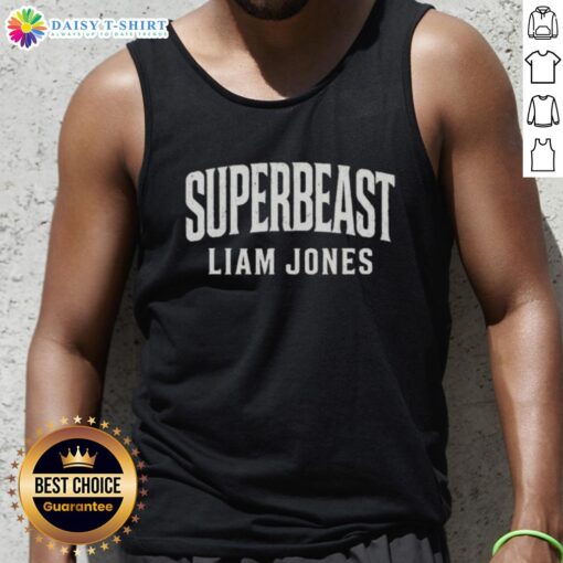 Alt Text: Liam Jones wearing a 'Born To Do This' tank top, showcasing the Top Superbeast style in vibrant colors.