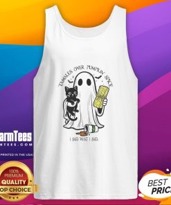 Top Tamales Halloween retro tank top with pumpkin spice design, perfect for festive fall celebrations and tamale lovers.