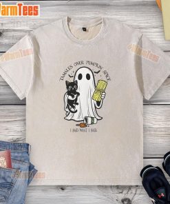 Top Tamales over Pumpkin Spice I Said What I Said Halloween retro washed t-shirt design featuring fun graphics.