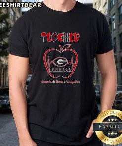 Top Teacher Teach Love Inspire Georgia Bulldogs T-Shirt design featuring school spirit and motivational themes.