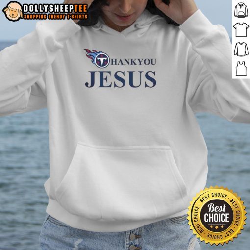Top Tennessee Titans Thank You Jesus Hoodie featuring team colors and logo, perfect for fans and game day attire.