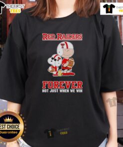Alt Text: Top Texas Tech Red Raiders Charlie Brown cartoon Forever ladies tee featuring vibrant graphics and stylish design.