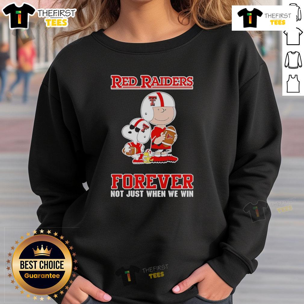 Top Texas Tech Red Raiders Charlie Brown Cartoon Forever Sweatshirt Top Texas Tech Red Raiders Charlie Brown cartoon sweatshirt featuring vibrant graphics and cozy design for fans.