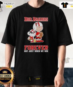 Top Texas Tech Red Raiders Charlie Brown Cartoon Forever T-Shirt featuring a playful design for fans and enthusiasts.