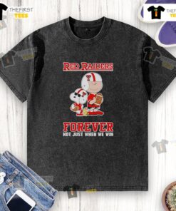 Top Texas Tech Red Raiders Charlie Brown cartoon design on a Forever Washed T-Shirt for fans and stylish wear.