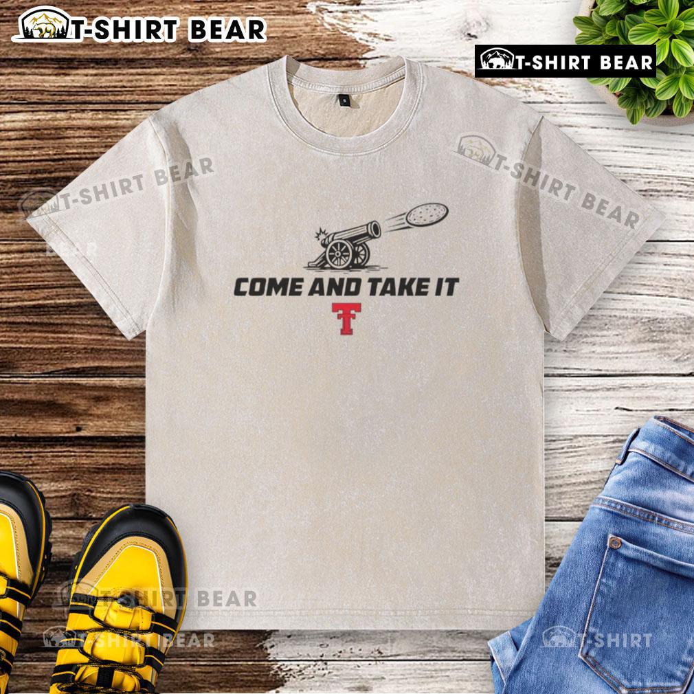 Top Texas Tech Red Raiders Football Come And Take It Tortilla Washed T Shirt Top Texas Tech Red Raiders football 'Come and Take It' tortilla washed t-shirt showcasing team spirit and style.