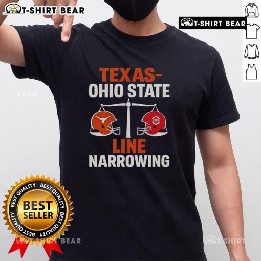 Top Texas Vs Ohio State 2025 Line Narrowing T-Shirt featuring bold graphics and team colors for loyal fans.