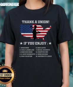 Pro-labor rights American worker union pride ladies tee featuring a bold design celebrating union appreciation.