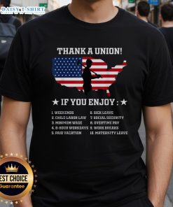 Top Thank A Union Pro Labor Rights T-Shirt showcasing American worker union pride in vibrant colors.