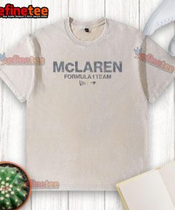 Top view of the McLaren Formula 1 Team washed t-shirt, showcasing vibrant colors and iconic branding for motorsport fans.
