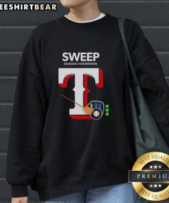 Top The Rangers Sweep The MLB Best Brewers Sweatshirt featuring team logos in a stylish design, perfect for fans.