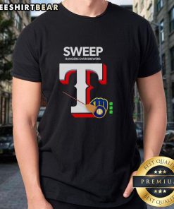 Top The Rangers Sweep The MLB-Best Brewers T-Shirt showcasing a vibrant design celebrating the Texas Rangers' victory.