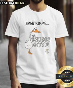 Top The Serious Goose T-Shirt featuring artwork by Jimmy Kimmel, perfect for fans of the beloved children's book.