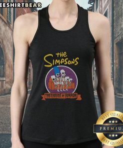 Top The Simpsons Treehouse of Horror tank top featuring iconic Halloween designs and vibrant colors for fans.