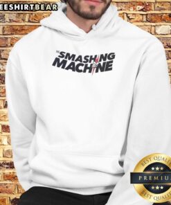 Alt Text: Top The Smashing Machine Hoodie in black, featuring a bold graphic design, perfect for casual streetwear style.