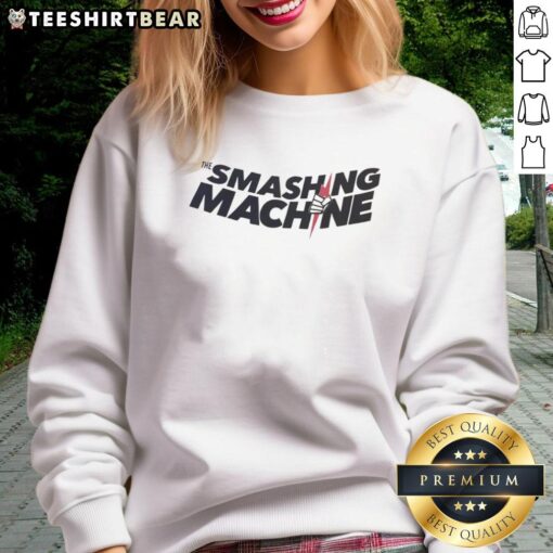 Top The Smashing Machine sweatshirt featuring bold graphic design and comfortable fit, perfect for casual wear.