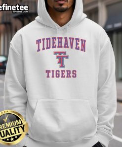 Alt Text: Top Tidehaven Tigers hoodie featuring vibrant team colors and logo, perfect for fans and casual wear.