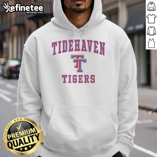 Alt Text: Top Tidehaven Tigers hoodie featuring vibrant team colors and logo, perfect for fans and casual wear.