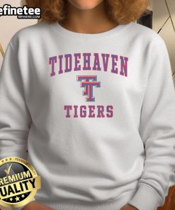 Cozy Top Tidehaven Tigers sweatshirt featuring bold logo, perfect for fans and stylish casual wear.