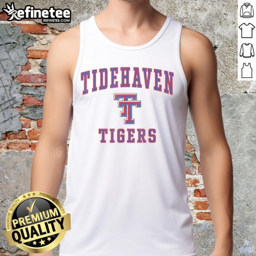 Alt Text: Stylish Top Tidehaven Tigers tank top featuring vibrant colors and a sporty design, perfect for game day or casual wear.