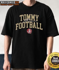 Alt Text: Top Tommy Castellanos Florida State Football crimson letter T-shirt featuring vibrant design and team logo.