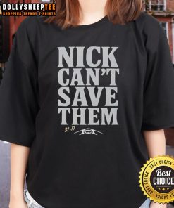 Top Tommy Castellanos Nick Can't Save Them Ladies Tee featuring a stylish graphic design for casual wear.