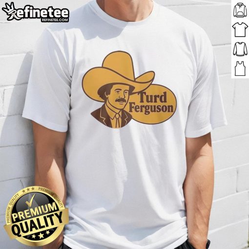 Top Turd Ferguson logo parody T-shirt featuring a humorous design perfect for fans of witty apparel and pop culture.