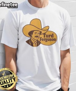 Top Turd Ferguson logo parody T-shirt featuring a humorous design perfect for fans of witty apparel and pop culture.