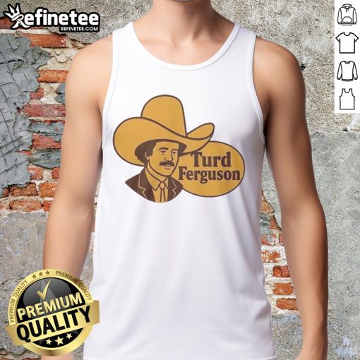 Top Turd Ferguson Logo Parody Tank Top featuring a humorous design, perfect for casual summer wear and comedy fans.