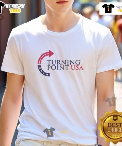 Top Turning Point USA T-shirt featuring bold logo and vibrant design, perfect for supporters of conservative values.