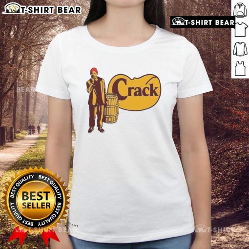 Top Tyrone Biggums Crack Barrel Cracker Logo Ladies Tee featuring a vibrant design and comfortable fit for fans.