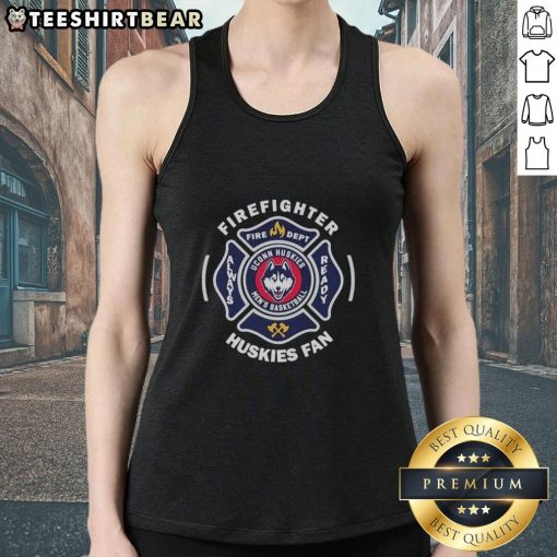 Top UConn Huskies men's basketball firefighter tank top, perfect for fans showing team spirit and support during games.