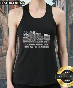 UConn Huskies women's basketball tank top featuring mascot and player name, celebrating memorable moments.