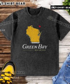 Top Unlike Any Other Green Bay Packers Washed T-Shirt featuring vibrant team colors and distressed vintage style.