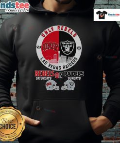 Top UNLV Rebels and Las Vegas Raiders skyline hoodie showcasing team spirit and style for game days.