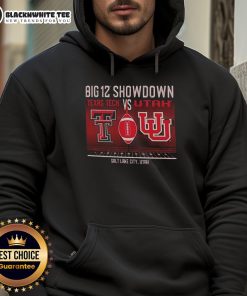 Utah Utes vs Texas Tech Red Raiders hoodie showcasing team spirit during the Big 12 showdown in Salt Lake City, Utah.