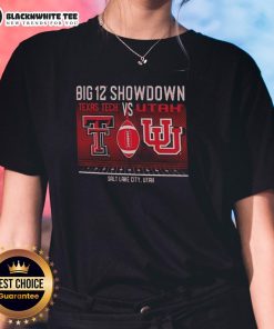 Top Utah Utes vs Texas Tech Red Raiders Big 12 Showdown tee for ladies, showcasing team pride in Salt Lake City, Utah.