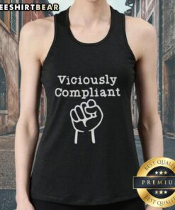 Viciously Compliant Redhand Tank Top displayed on a mannequin, showcasing its stylish design and vibrant red color.