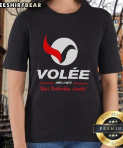 Top Volee Airlines logo on a stylish ladies tee, perfect for travel enthusiasts. Your destination awaits!