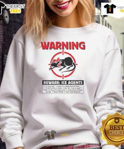 Top Warning Beware ICE Rats Sweatshirt featuring bold graphics, perfect for winter wear and making a statement.