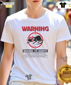 Top Warning Beware Ice Rats T-Shirt featuring a bold graphic design, perfect for ice rat enthusiasts and unique fashion lovers.