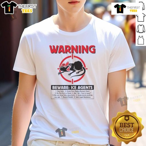 Top Warning Beware Ice Rats T-Shirt featuring a bold graphic design, perfect for ice rat enthusiasts and unique fashion lovers.